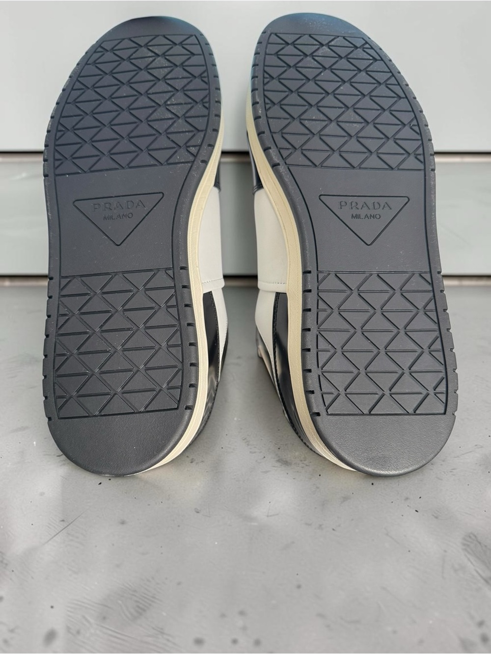 Prada Cream & Black Low-Top Men's Sneakers - Picture 10 of 11